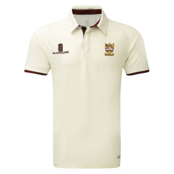 Ergo Cricket Shirt - Short Sleeve : Maroon Trim